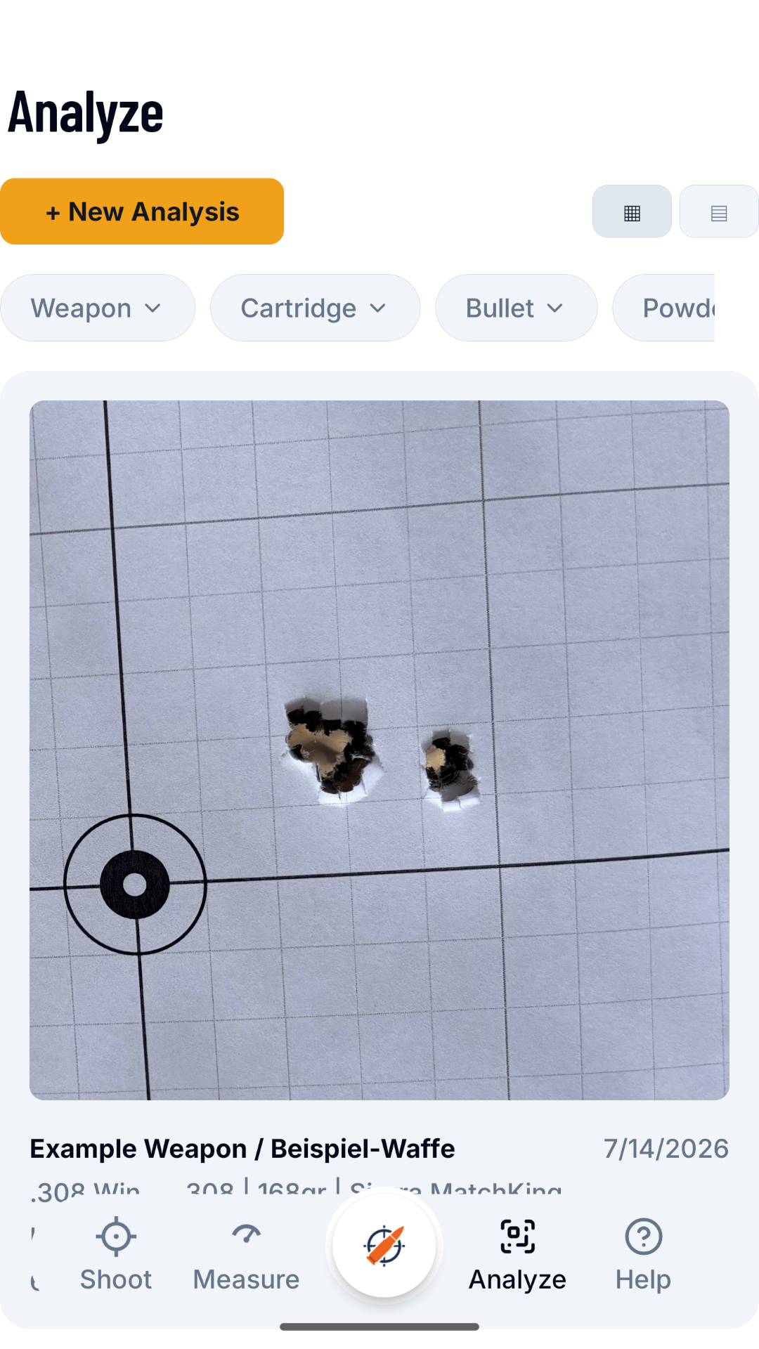 ApexLOAD FIELD screen: Analyze
